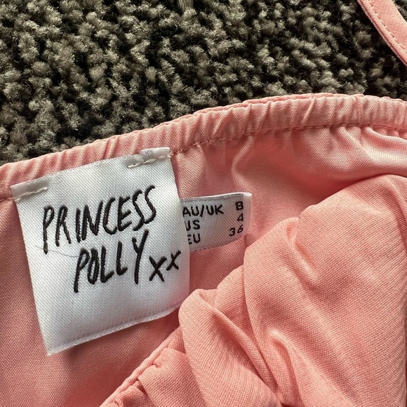 Princess Polly Pink Dyer Bell Long Sleeve Halter Ruched Bust Mini Dress - Picture 3 of 5